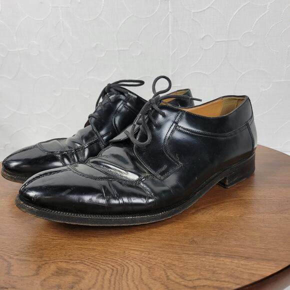 Bally Mens Carillo Dress Shoes 9 EEE Black Leather Lace Up...